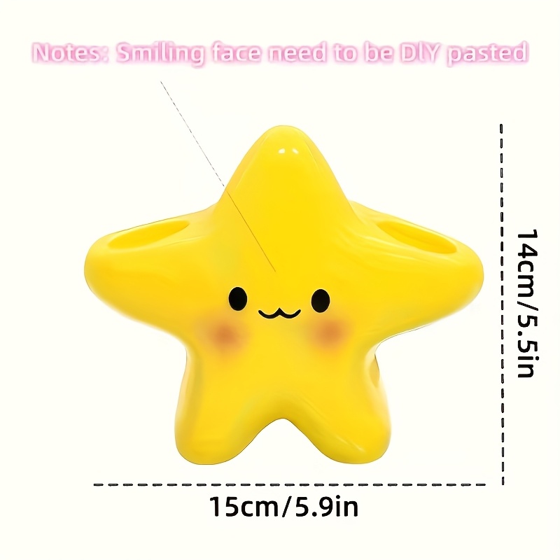 AliExpress Star-shaped plastic toothbrush holder - Independent bathroom storage, cute face design for toothbrush and toothpaste storage, view 6