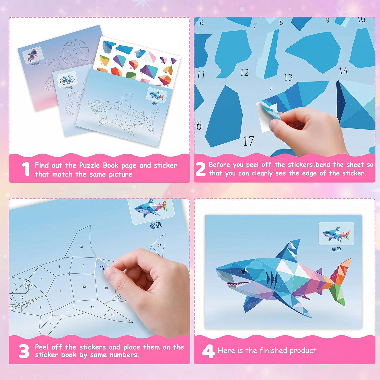 AliExpress Sticker by Number Kits Mess-Free Travel Road Trip Art Craft Activity Paint with Stickers 6-24 Pictures Quiet Time Birthday Gifts, view 4