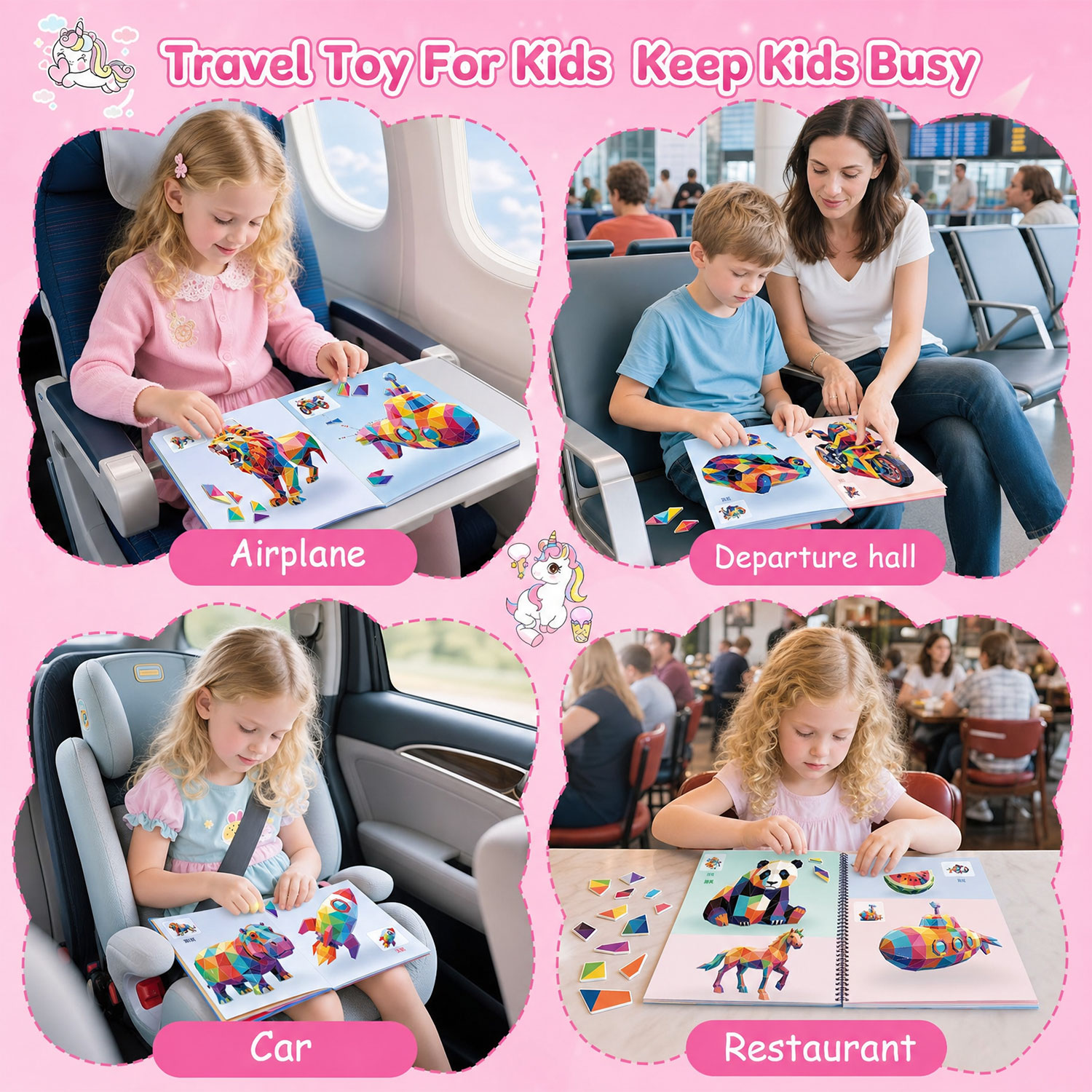 AliExpress Sticker by Number Kits Mess-Free Travel Road Trip Art Craft Activity Paint with Stickers 6-24 Pictures Quiet Time Birthday Gifts, view 5