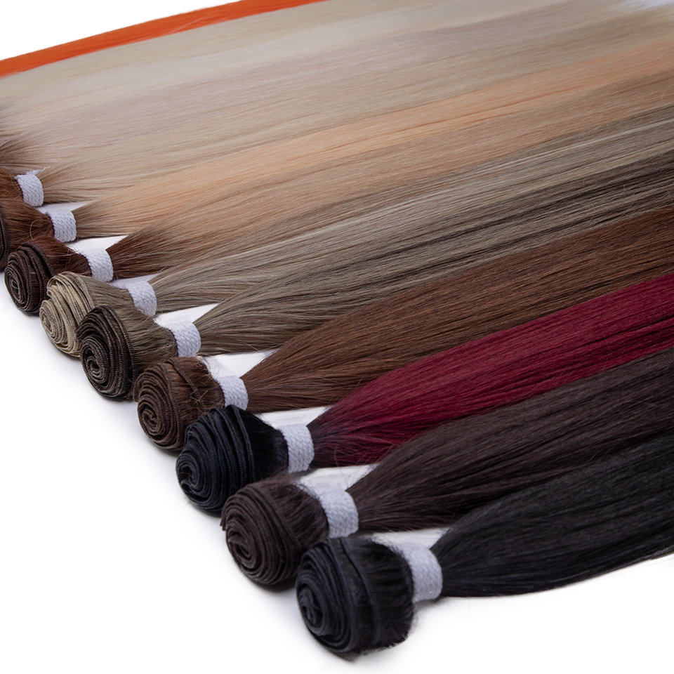 AliExpress Straight Hair Bundles Salon Natural Hair Extensions Fake Fibers Super Long Synthetic Yaki Straight Hair Weaving Full to End, view 2