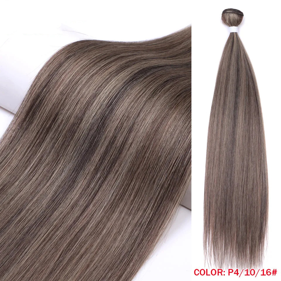 AliExpress Straight Hair Bundles Salon Natural Hair Extensions Fake Fibers Super Long Synthetic Yaki Straight Hair Weaving Full to End, view 5