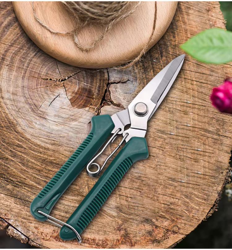 AliExpress Straight Head Pruning Shears Non-slip HandleStainless Steel Outils Manuels Household Bonsai Garden Scissors Pruing Shear, view 2