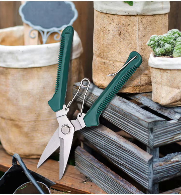 AliExpress Straight Head Pruning Shears Non-slip HandleStainless Steel Outils Manuels Household Bonsai Garden Scissors Pruing Shear, view 5