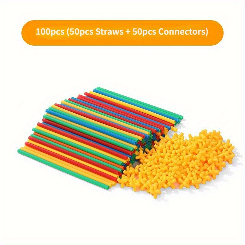 AliExpress Straw Builder Toys Construction Toys Interlocking Plastic Toys, Engineering Toys, Fine Tube Building Blocks Toys, view 3