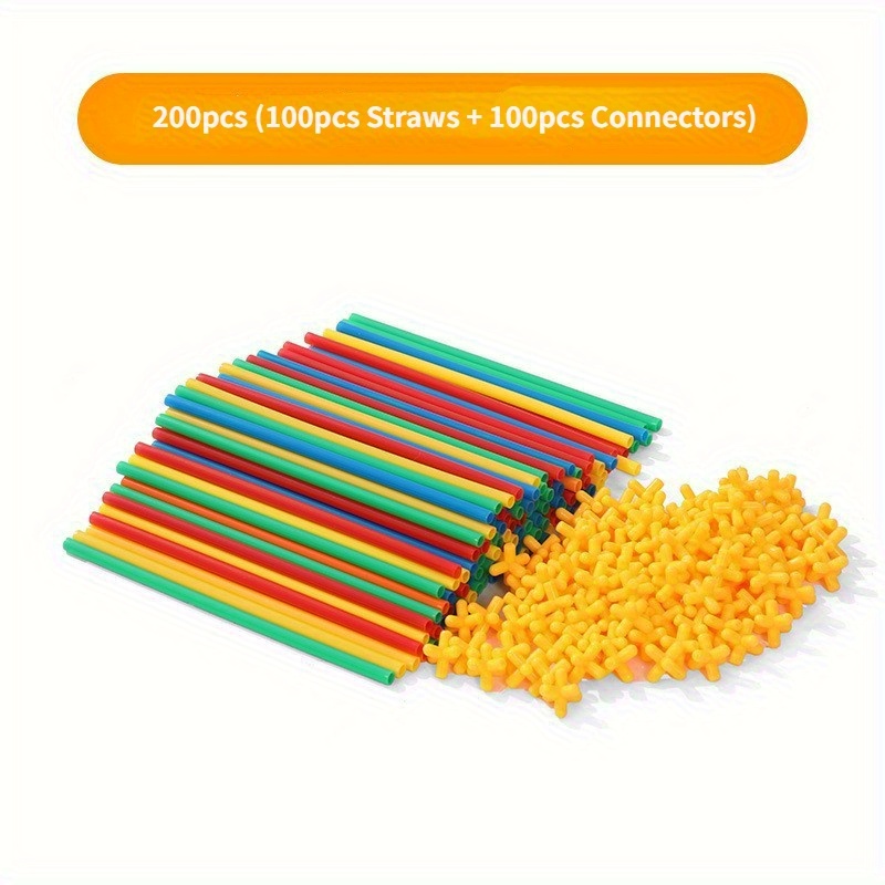 AliExpress Straw Builder Toys Construction Toys Interlocking Plastic Toys, Engineering Toys, Fine Tube Building Blocks Toys, view 5