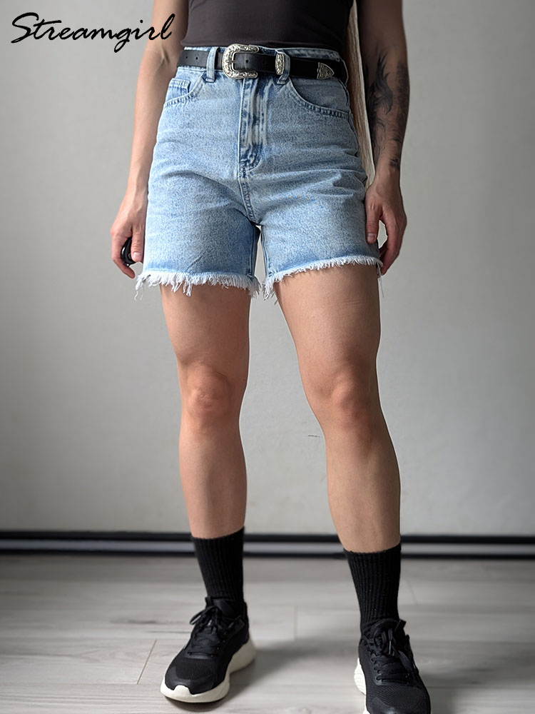 AliExpress Streamgirl Blue Women's Denim Shorts Summer High Waist Casual Chic Loose Jean Shorts For Women Summer 2026 Denim Short Femme, view 3