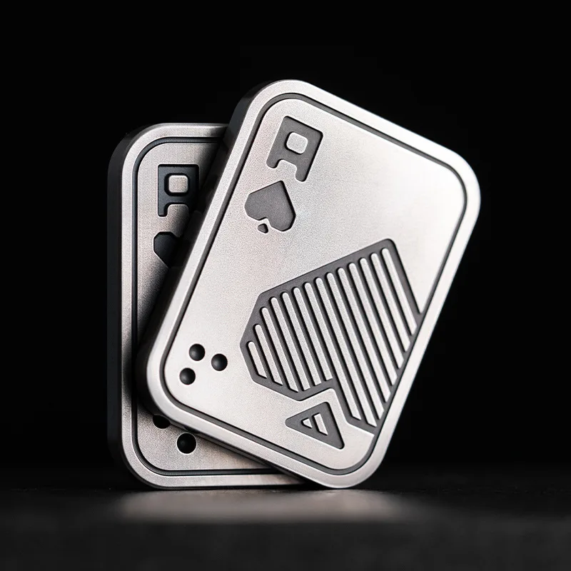 AliExpress Stress Relief Push Card Metal Fingertip EDC Poker A K King Gyro Toy for Office Adults Anti Anxiety Fidget Papa Coin, view 2