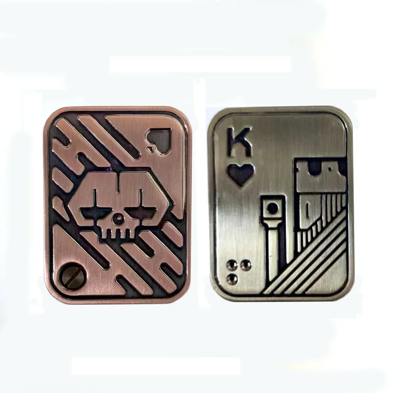 AliExpress Stress Relief Push Card Metal Fingertip EDC Poker A K King Gyro Toy for Office Adults Anti Anxiety Fidget Papa Coin, view 6