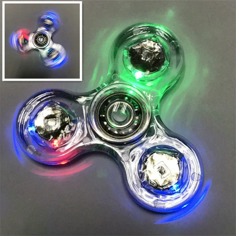 AliExpress Stress Relief Toys Luminous LED Light Fidget Spinner Hand Top Spinners Glow in Dark Light EDC Fidget Spinner Finger, view 4