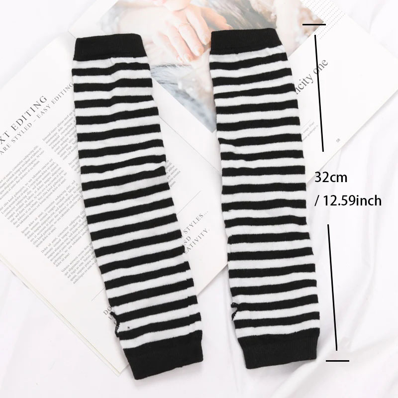 AliExpress Striped Cotton Fingerless Arm Warmer Gloves, view 4
