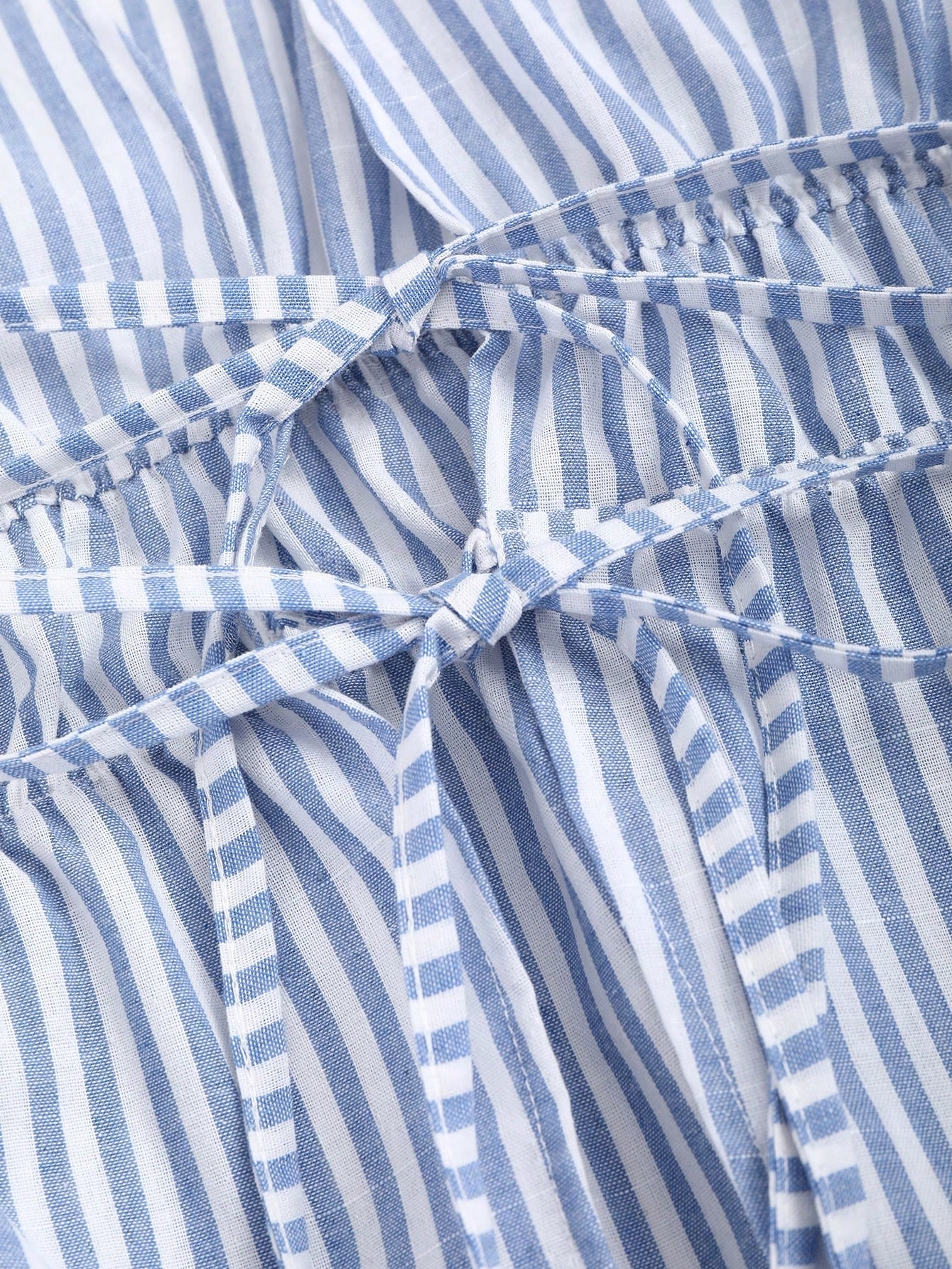AliExpress Striped Tie Bow Puff Sleeve Shirt, view 4