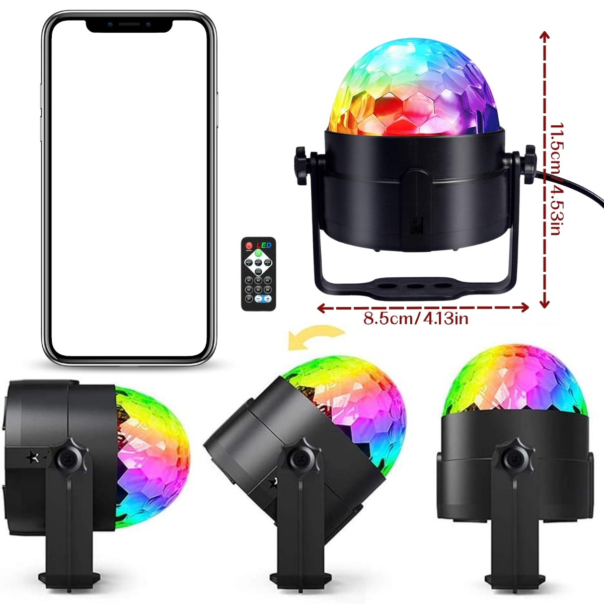 AliExpress Strobe And Remote Control Disco Ball Ambiance Lights. Holiday Family Gatherings, Birthdays, Weddings, Bars, Clubs, view 5