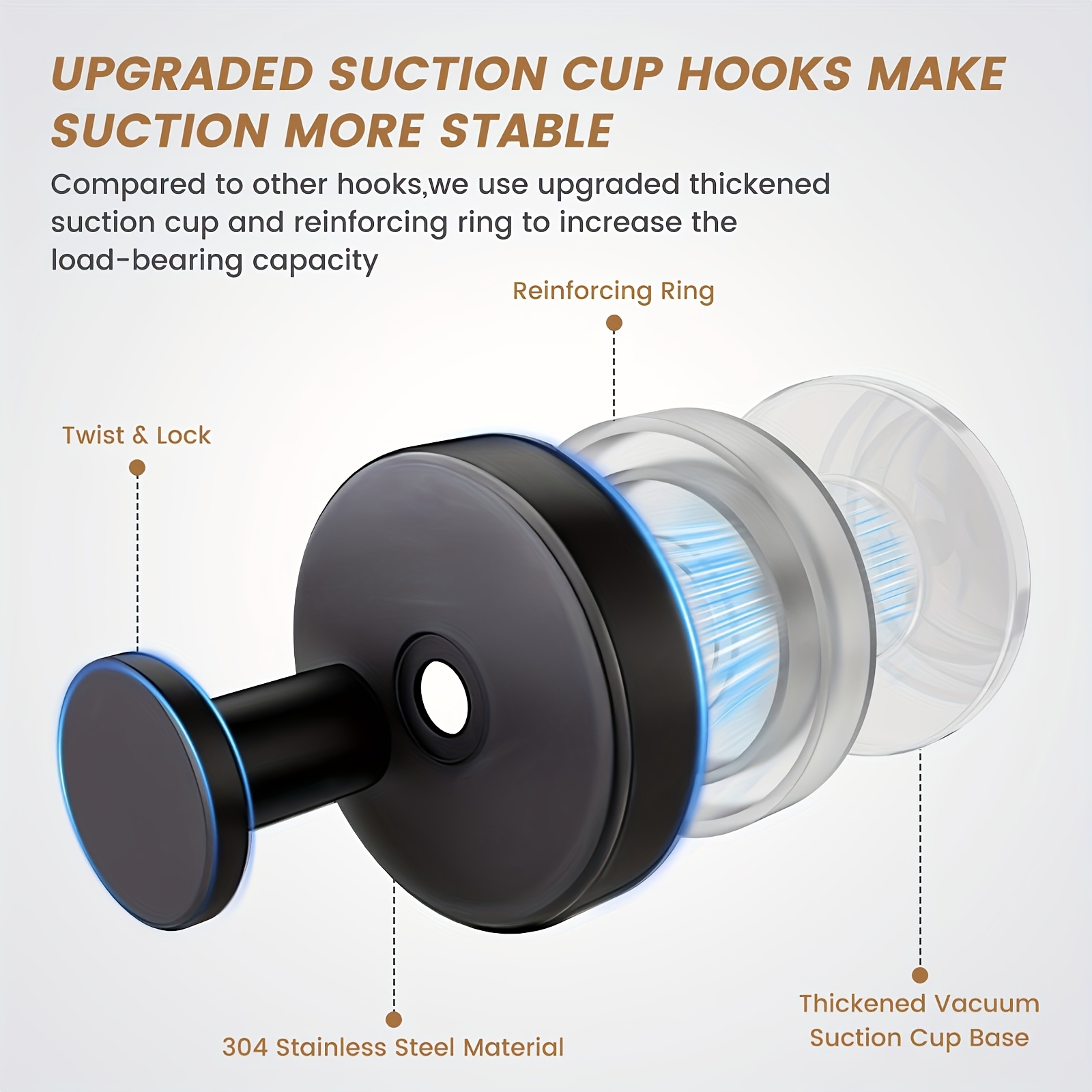 AliExpress Vacuum Suction Cup Towel Hooks for Shower, view 4