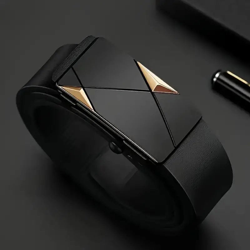 AliExpress Stylish Men's PU Leather Belt - Fashion Belts for Daily Life, Leisure, Party, Festival, Work, and Business Automatic Buckle, view 3