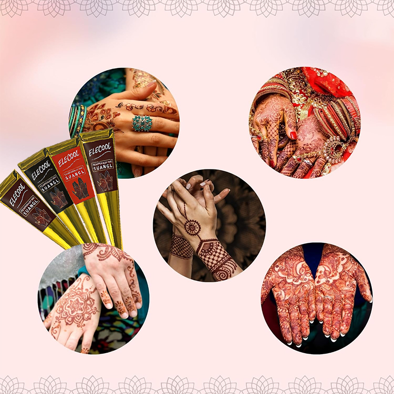 AliExpress SUANGL Black Brown Red White Henna Cones Indian Henna Tattoo Paste For Temporary Tattoo Body Art Sticker Mehndi Body Paint, view 6