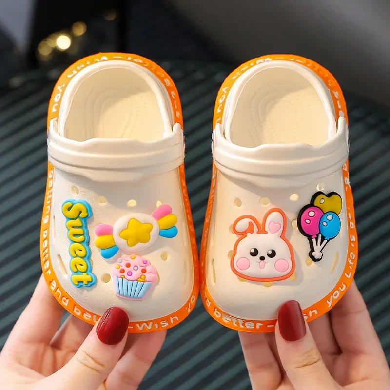 AliExpress Summer Children Garden Slippers Shoes Boys&Girls Beach Sandal Kids Lightweight Breathable Cute Cartoon Slip Baby Slippers, view 4
