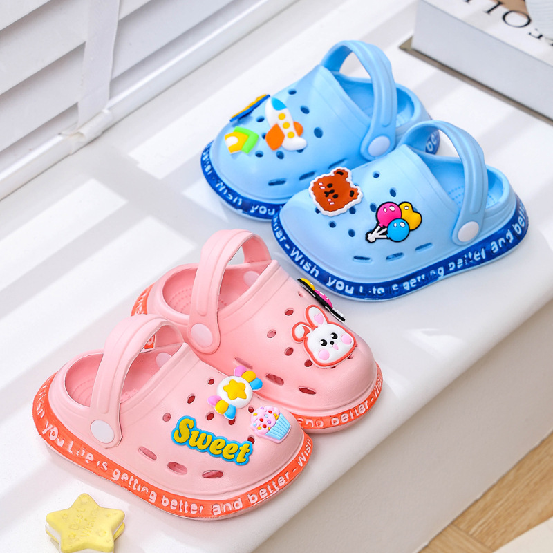 AliExpress Summer Children Garden Slippers Shoes Boys&Girls Beach Sandal Kids Lightweight Breathable Cute Cartoon Slip Baby Slippers, view 5