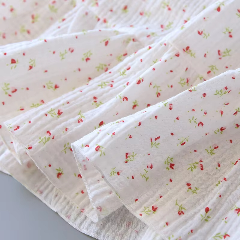 AliExpress Summer Cotton Dresses Women 100% Crepe Nightgowns Ladies Gauze Comfortable Nightdress Suspenders Sleepwear For Women Home Wear, view 6