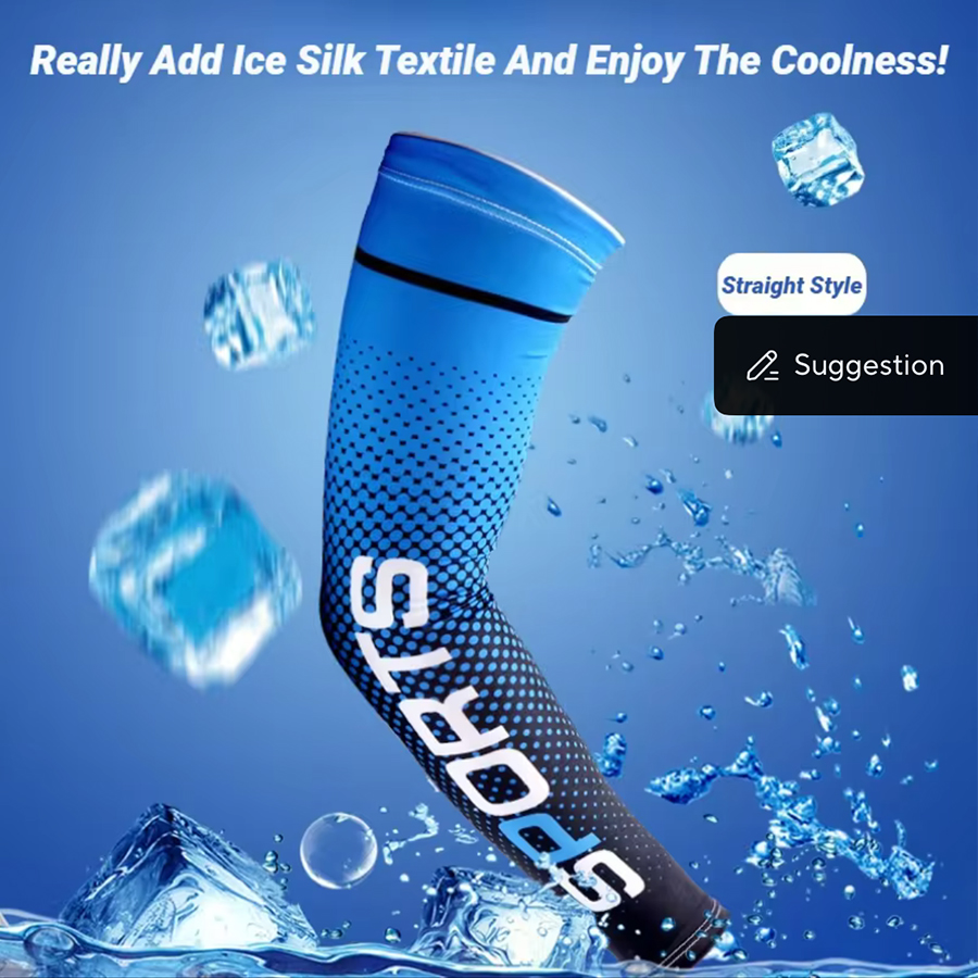 AliExpress Summer Fashio Sunscreen Ice Silk Sleeve UV Sun Protection Cooling Anti-Slip Arm Sleeves Men Women Outdoor Sport Cycling, view 3