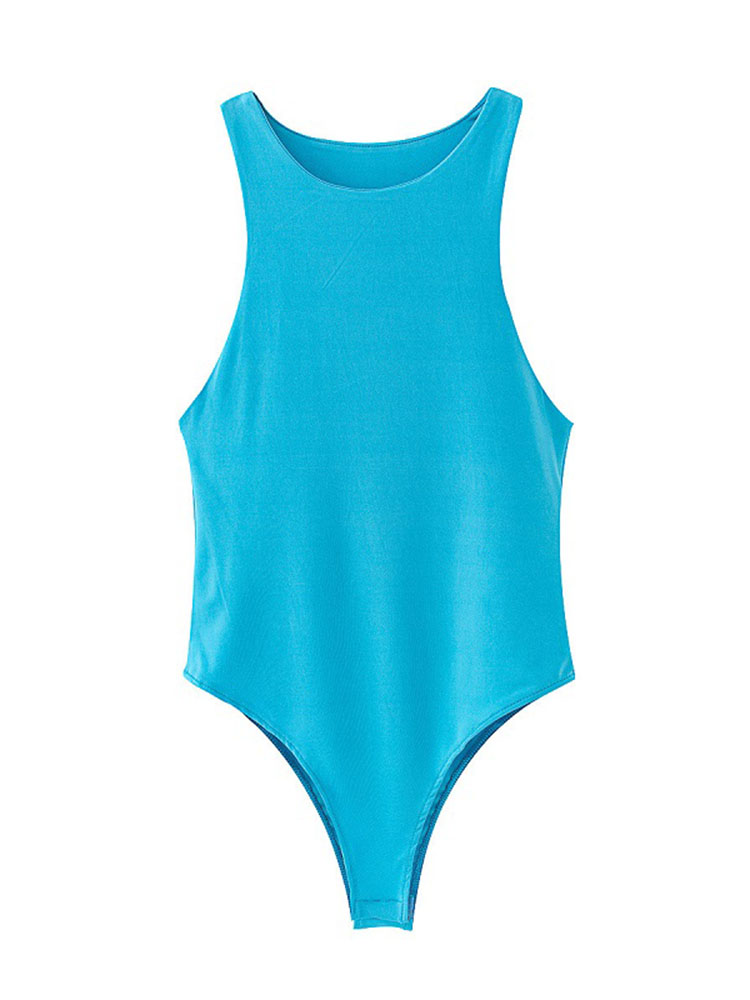 AliExpress Summer Solid sexy Bodycon Women Bodysuits Female 4 Color Green Slim Casual Bodysuit Chic Lady Club Short Playsuits Femme, view 3