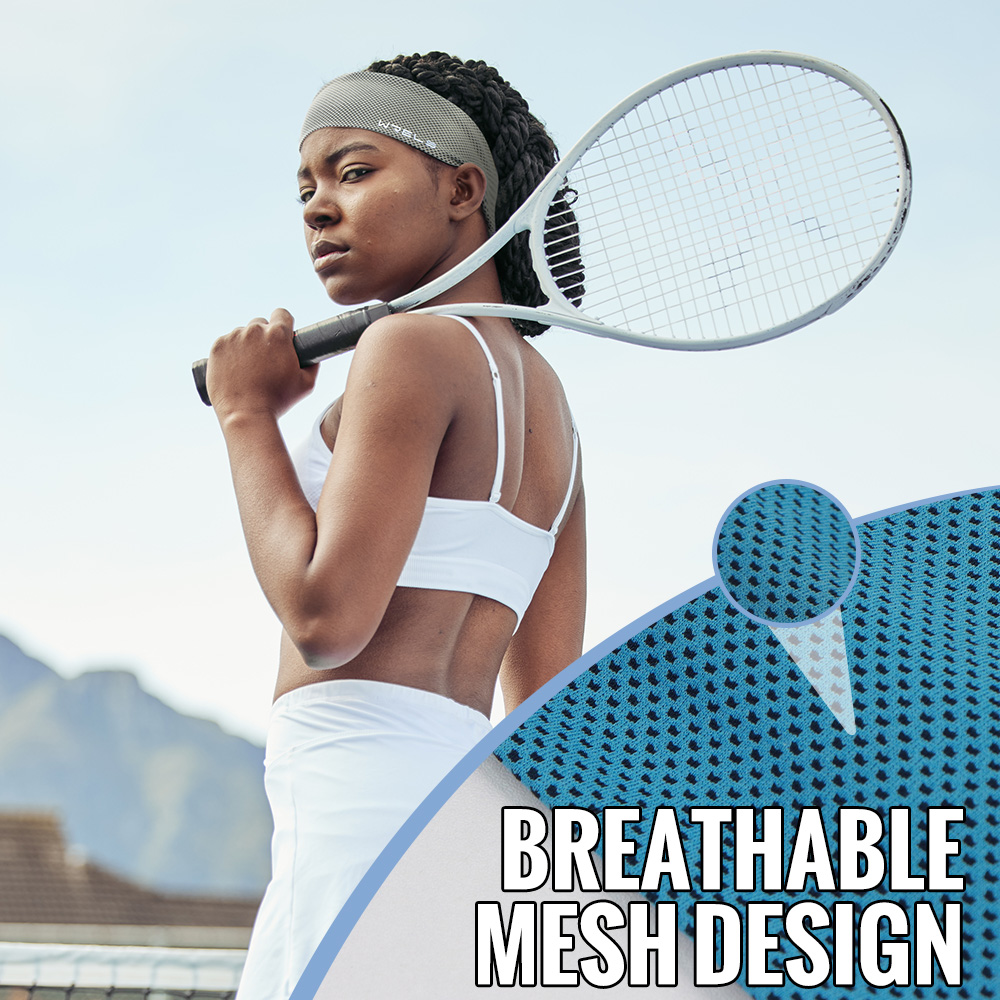 AliExpress Summer Sport Headband Breathable Fitness Sweatband Non Slip Elastic Tennis Headband Sweat Wicking Lightweight Running Hairband, view 3