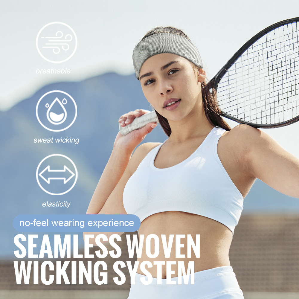AliExpress Summer Sport Headband Breathable Fitness Sweatband Non Slip Elastic Tennis Headband Sweat Wicking Lightweight Running Hairband, view 4