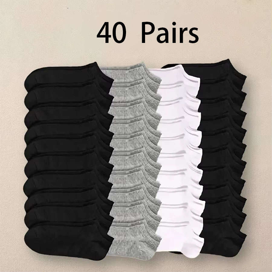AliExpress Summer Spring Unisex Solid Color Ankle Socks 10/20/40 Pairs Soft Lightweight No Show Sports Socks for Men Women Bulk Value Pack