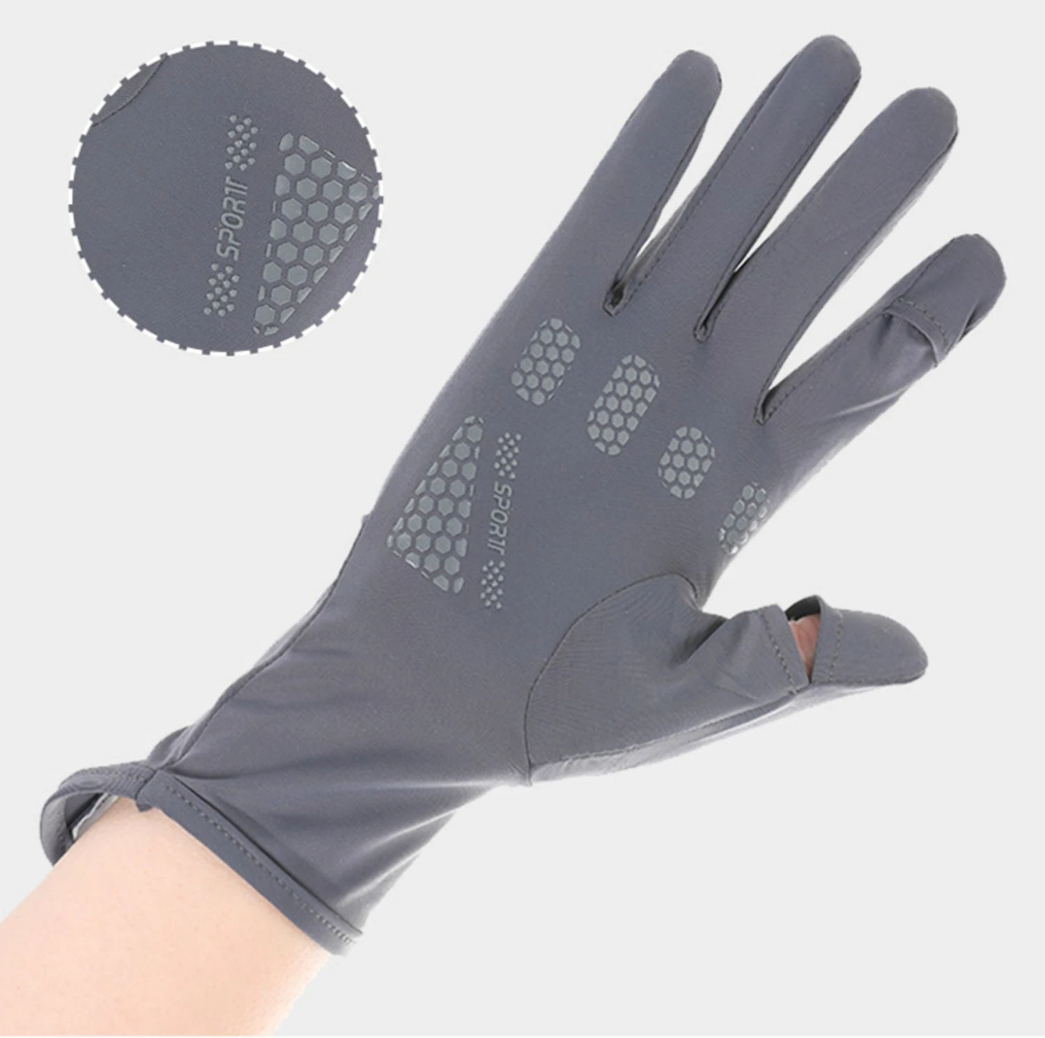 AliExpress Summer Sunscreen Gloves Women Thin Ice Silk Anti-ultraviolet Dew Finger Touch Screen Driving Riding Non-slip Breathable UPF 50, view 6
