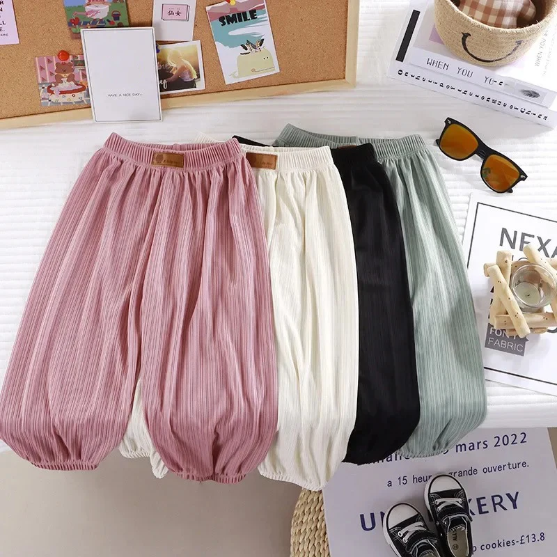 AliExpress Summer Thin Breathable Prevent Mosquito Candy Color Kids Boys Girls Baby Pants