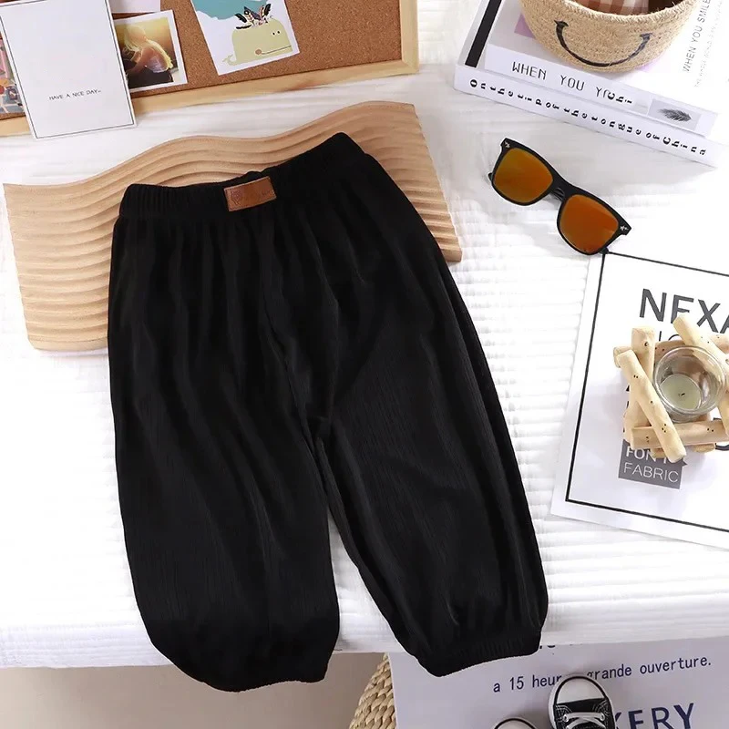 AliExpress Summer Thin Breathable Prevent Mosquito Candy Color Kids Boys Girls Baby Pants, view 2
