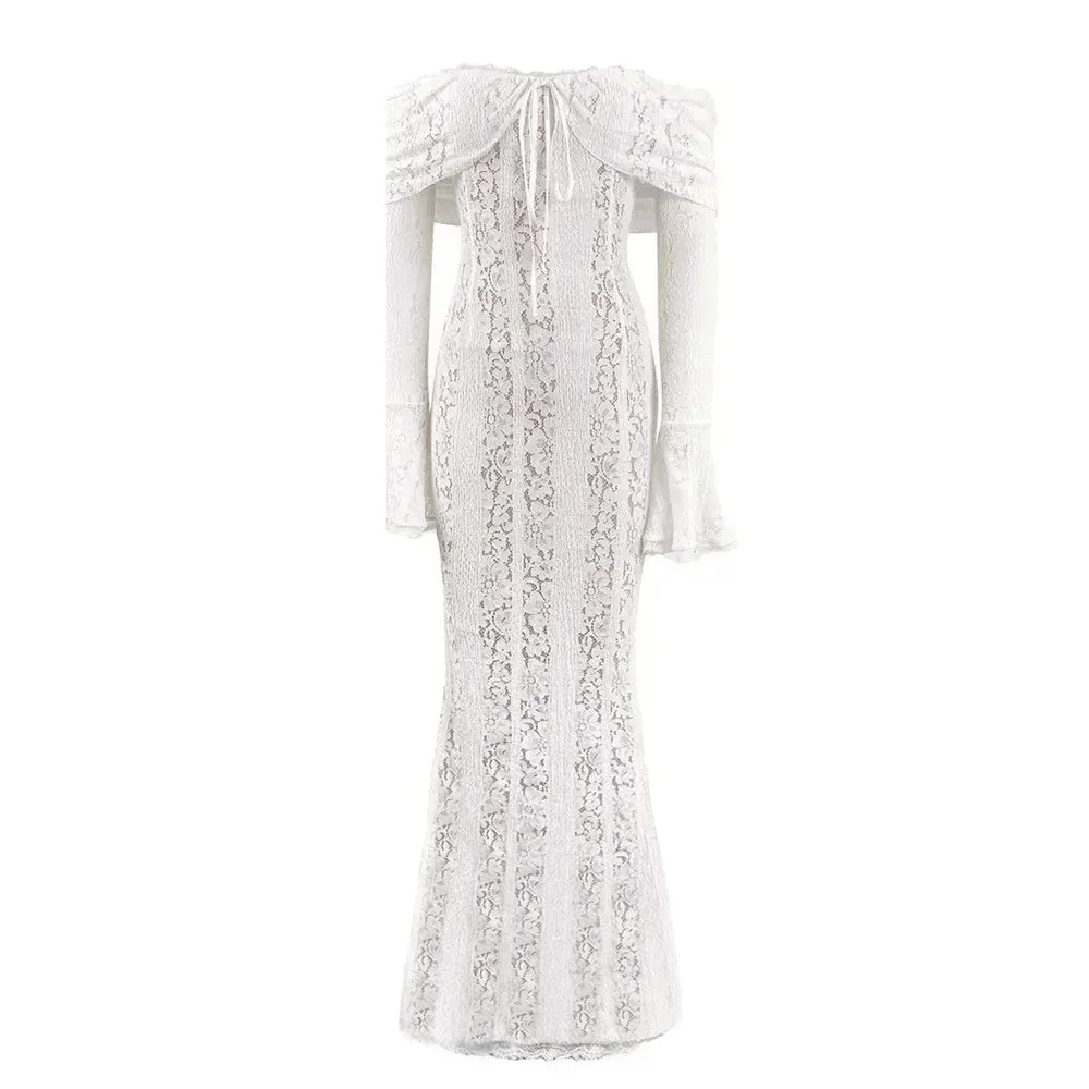 AliExpress Suninheart White Evening Dresses for Events Red Long Sleeve Lace Elegant Party Dresses 2025 Women Luxury Wedding Prom Dress Gown, view 6