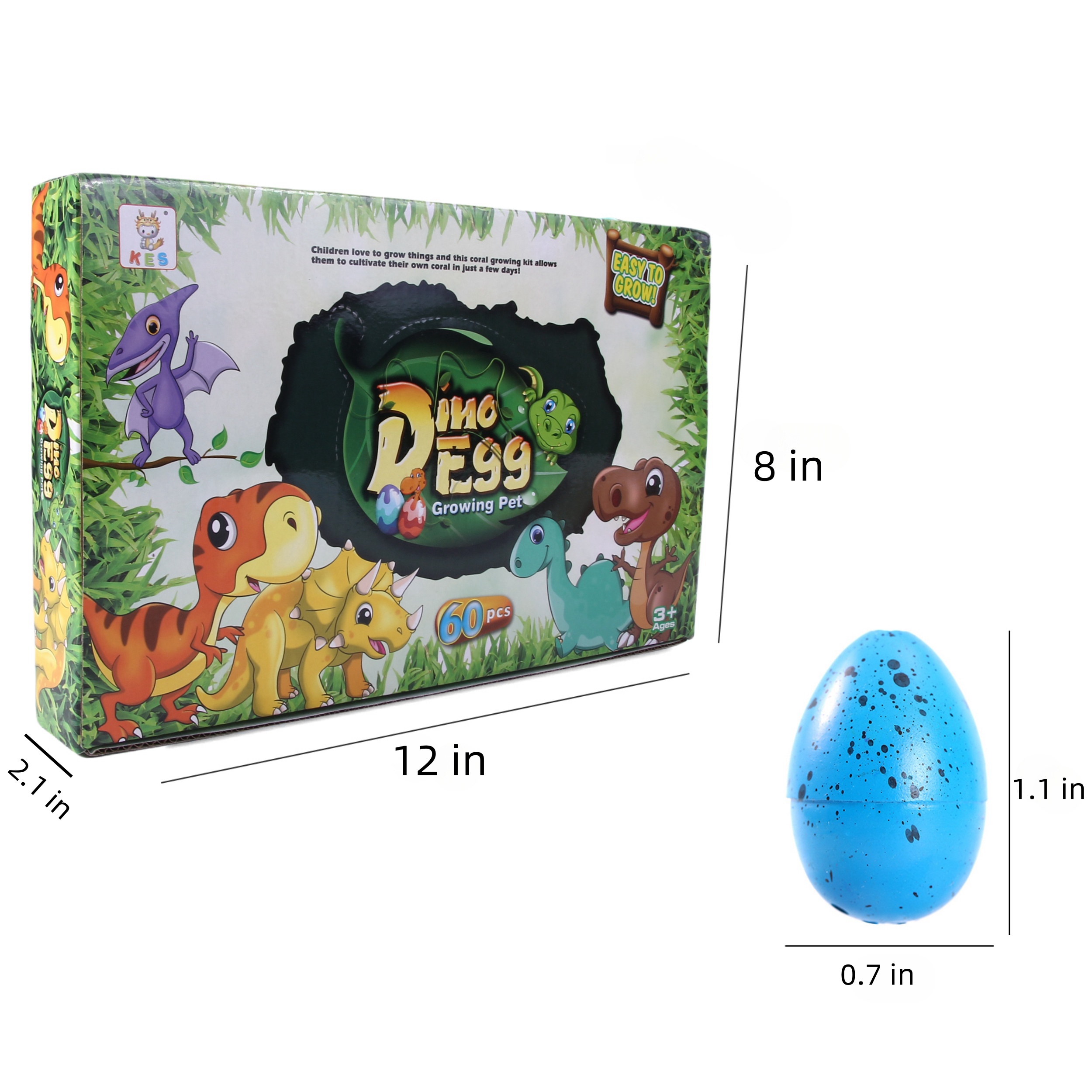AliExpress Sunpao 60pcs Magic Dinosaur Eggs Hatching in Water Growing Dinosaur Egg Animal Breeding Educational Toys for Children Kids Gifts, view 2
