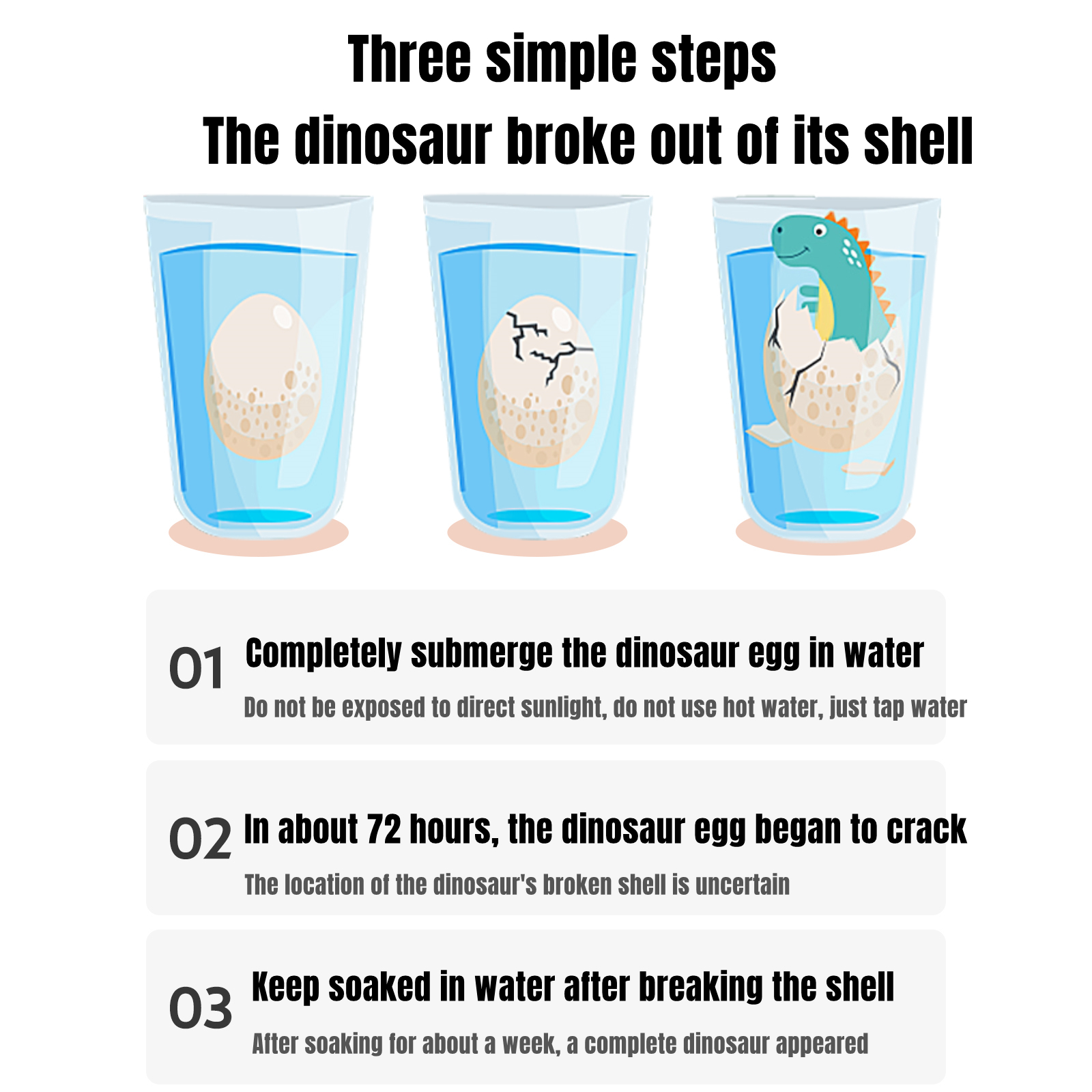 AliExpress Sunpao 60pcs Magic Dinosaur Eggs Hatching in Water Growing Dinosaur Egg Animal Breeding Educational Toys for Children Kids Gifts, view 4
