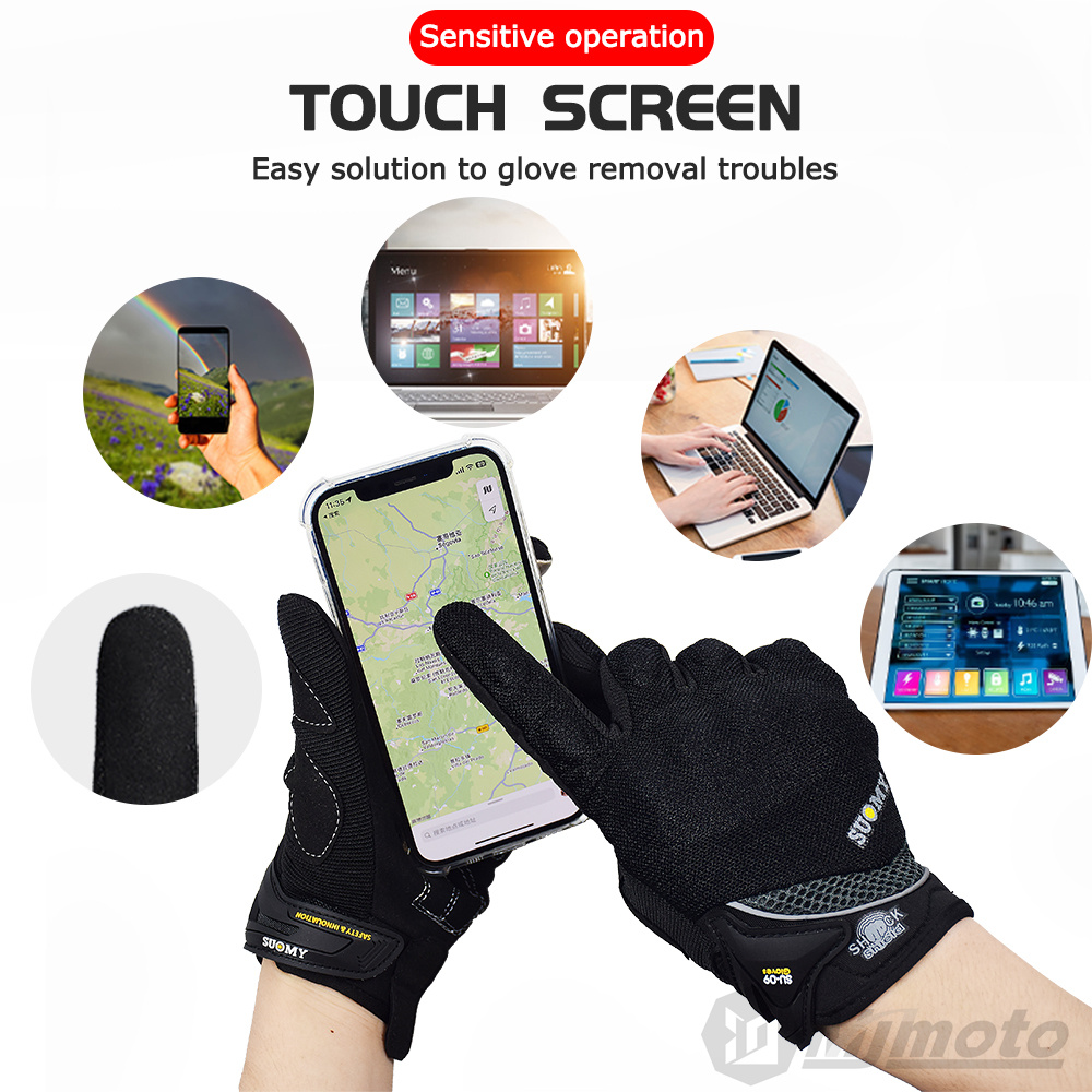 AliExpress SUOMY Summer Motorcycle Gloves Men Women Touch Function Motorbike Racing Glove Full Finger Guantes Moto Biker Cycling Gloves, view 4