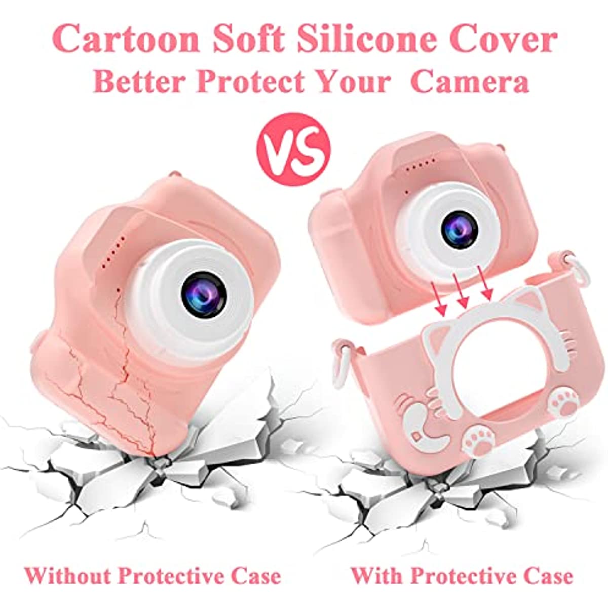 AliExpress Super Cute Children Camera 1080P HD Toddler Digital Video Camera 2.0-inch Kids Camera with Silicone Cases Toys for Christmas, view 5