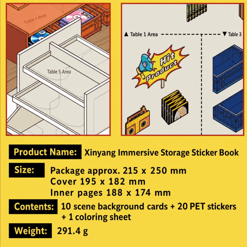 AliExpress Supermarket 3D Miniature Sticker Book Gourmet Paradise Exquisite Illustrations Immersive Storage Sticker Book 3D Miniature, view 6