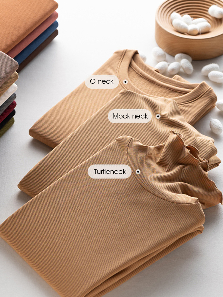 AliExpress SuyaDream, Women Bottoming T Shirt, Silk Viscose Blend, Long Sleeves, Solid Basic Thermal  Shirt, 2024 Autumn Winter Top, view 4