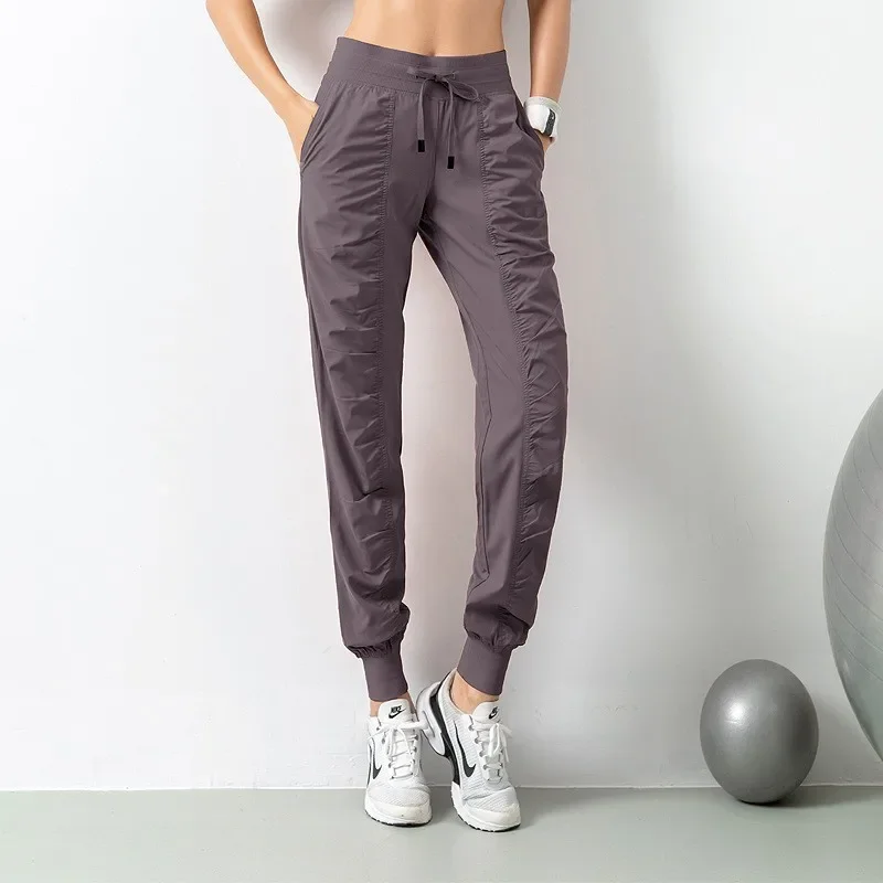 AliExpress Sweatpants Fabric Drawstring Running Sport Joggers Women Quick Dry Athletic Gym Fitness with Two Side Pockets Exercise Pants, view 6