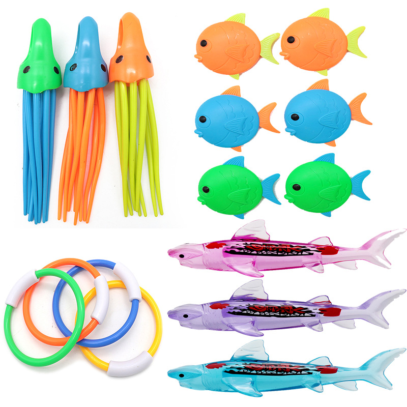 AliExpress Swimming Diving Toys Children's Fish Dolphin Buoy Pool Treasure Hunt Diving Water Diamond Kids Water Game Toys Set Reusable Gift, view 3