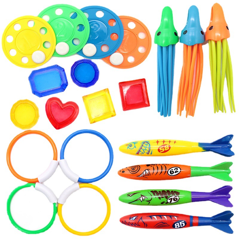 AliExpress Swimming Diving Toys Children's Fish Dolphin Buoy Pool Treasure Hunt Diving Water Diamond Kids Water Game Toys Set Reusable Gift, view 4