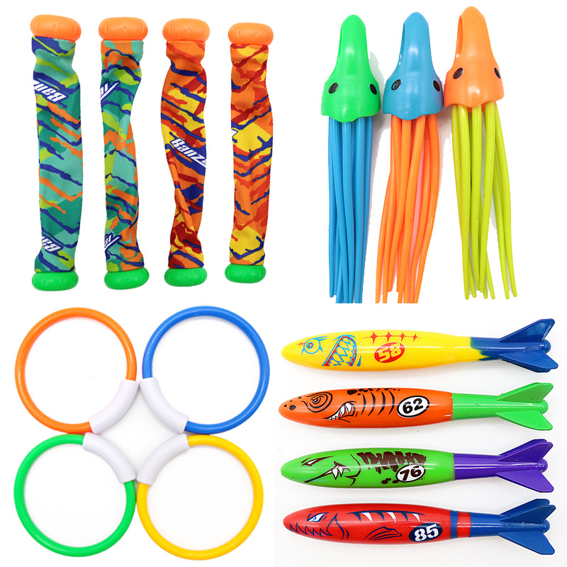 AliExpress Swimming Diving Toys Children's Fish Dolphin Buoy Pool Treasure Hunt Diving Water Diamond Kids Water Game Toys Set Reusable Gift, view 6