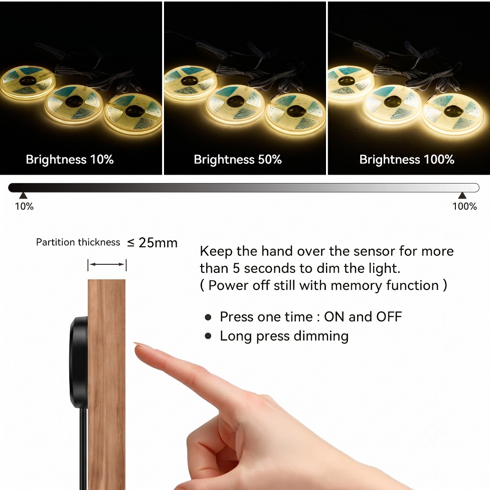 AliExpress Touch Dimming COB LED Strip (320 LEDs/m), view 4