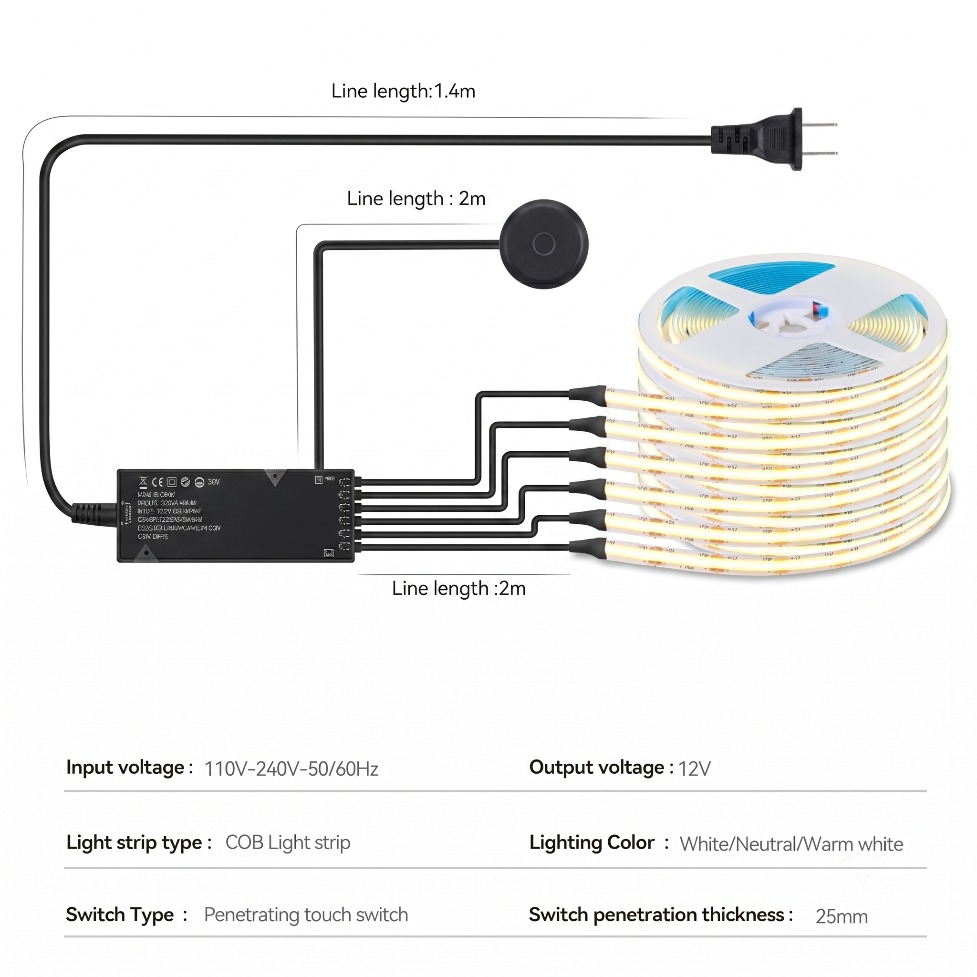 AliExpress Touch Dimming COB LED Strip (320 LEDs/m), view 6