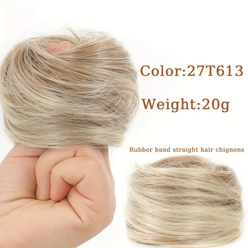 AliExpress Synthetic Hair Bun Extension Messy Chignon Hairpiece Elastic Drawstring Updo Hair Accessories Natural Looking Volume Enhancer, view 3