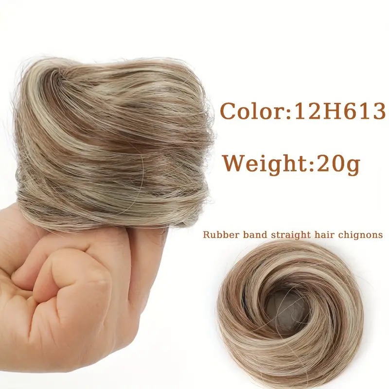 AliExpress Synthetic Hair Bun Extension Messy Chignon Hairpiece Elastic Drawstring Updo Hair Accessories Natural Looking Volume Enhancer, view 5