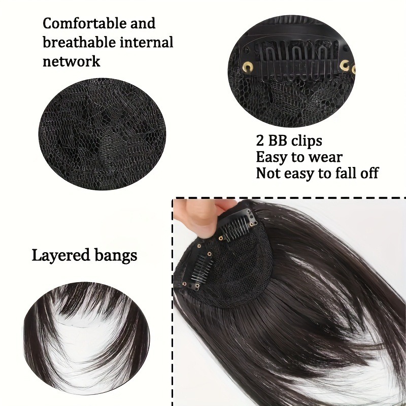 AliExpress Synthetic Clip-In Wispy Bangs with Sideburns, view 3