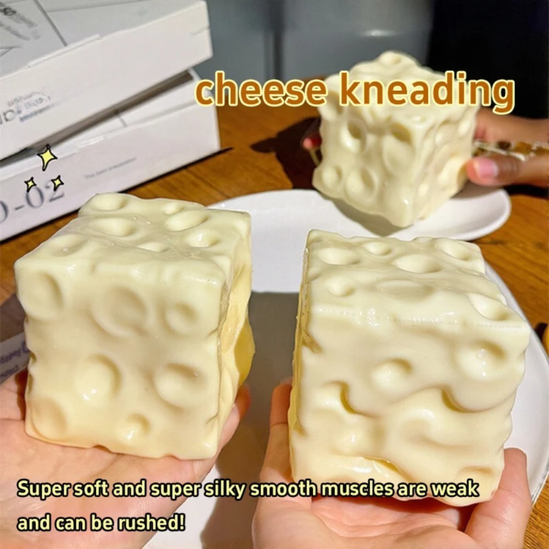 AliExpress Taba Squishy Cheese Cube Stress Ball Shapeable Squeeze Ball Non Rebound Sensory Fidget Toys for Kids and Adults Relaxing Gifts, view 5