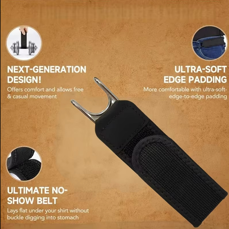 AliExpress Tactical Buckle-Free Elastic Belt Men Adjustable Metal Hook Waistband Invisible No Buckle Belt for Hunting Fishing Camping, view 4
