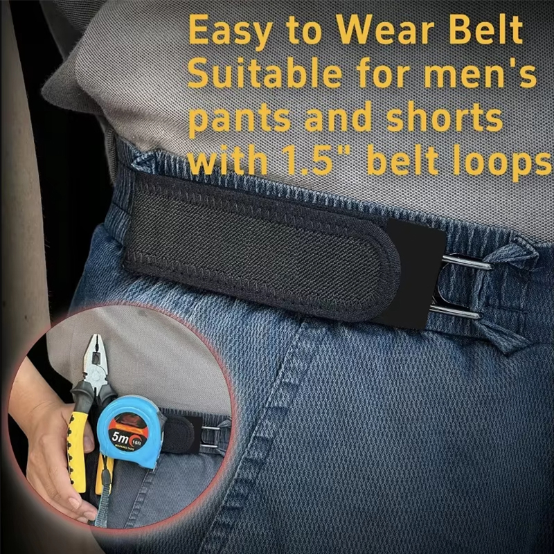 AliExpress Tactical Buckle-Free Elastic Belt Men Adjustable Metal Hook Waistband Invisible No Buckle Belt for Hunting Fishing Camping, view 5