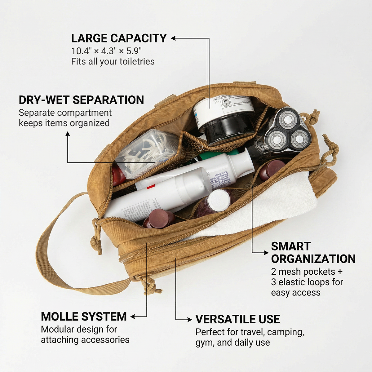 AliExpress Tactical MOLLE Hanging Toiletry Bag, view 6